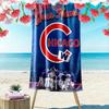 Name Custom Chicago Cubs Print Beach Towel, Large Soft Quick Dry Towel for Beach Camping Swimming