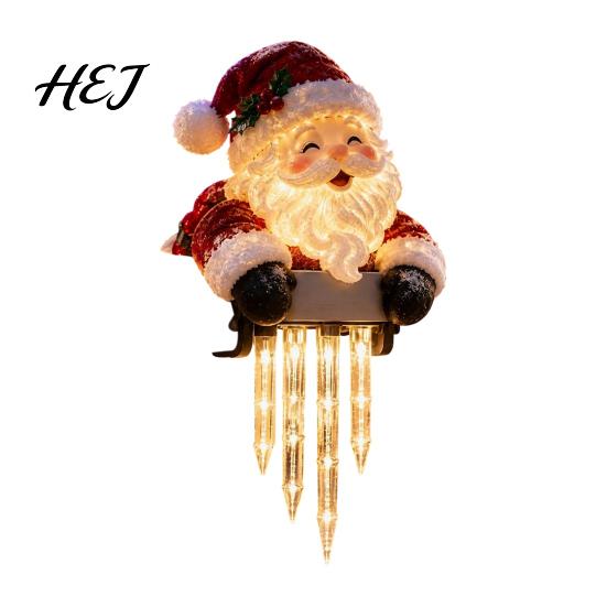Winter Home Entrance Decorations Glow Snowman Icicle Light Decor, Christmas Outdoor Decorations, Hanging Illuminated Holiday Figurine LED Lights