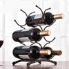 Metal Wine Bottle Storage Rack Space Saving 3 Tierd Wine Bottle Stand 6 Bottles Countertops Wine Rack Display Shelf