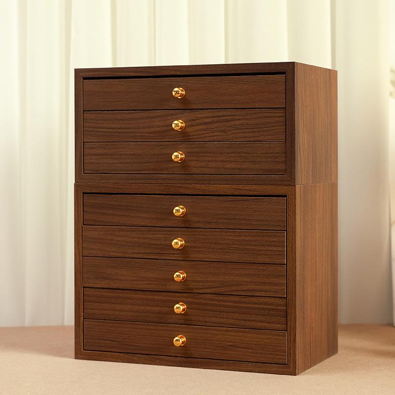 Элегантная многоуровневая деревянная шкатулка для украшений с большим отделением для ожерелий, браслетов и колец