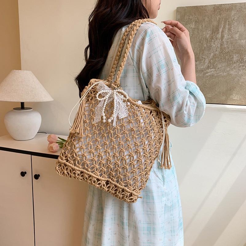 IELGY Shoulder Woven Tote Bag Beach Bag