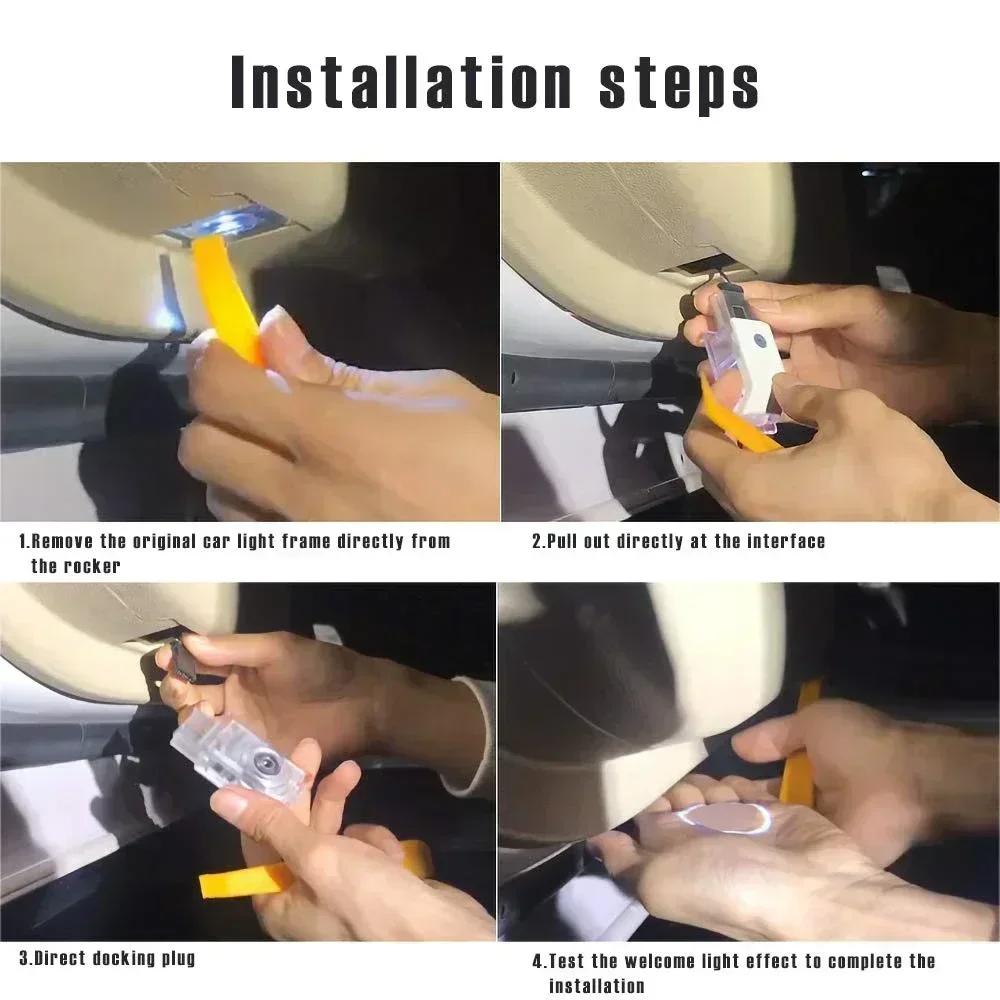 C200 E200 New 2025 For Mercedes Benz Mercedes Benz LED Car Door Light Logo HD Laser Decor Project Ghost Lamp For W176 W205 W166