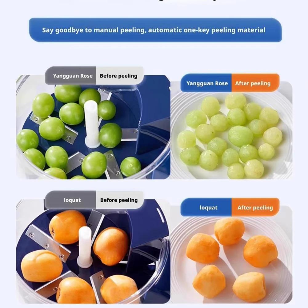 Rechargeable Fruit Peeler Automatic Electric Grape Peeler Machine For Grapes Cherry Tomatoes Garlic Kitchen Fruit Tool