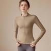 Women's Slim Fit Zip-Up Long Sleeve Yoga Top for Running & Fitness
