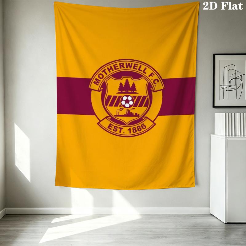 Motherwell FC Wall Tapestry Aesthetic Wall Hanging Printed Fabric Blanket Decorative Tapestries for Bedroom Living Room Home Decor