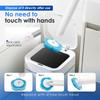 Toilet Brush and Holder Set with Disposable Refills Replacement Head & Crevice Brush WC Accessories Tool Bathroom Cleaning Brush