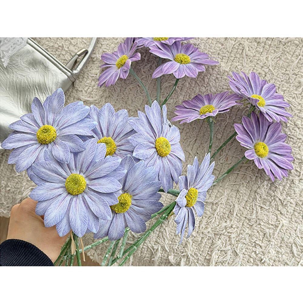 3PCS/Bundle Multicolor Daisy Artificial Flower 3D Printed Floral Arrangement Simulation Flower Chrysanthemum Photo Props