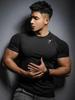 GYMSHARK 2025 Новый стиль Мужская быстросохнущая футболка с принтом, облегающая мышцы