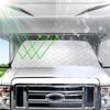 4 Layers RV Front Window Covers Blackout RV Windshield Sunshade with Mirror Cutouts and Magnets Window Protection RV Accessories