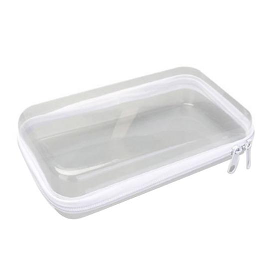 1/3Pcs Double Zippered Hard Pouch Storage Box Transparent Design Stackable Waterproof Cosmetic Storage Organizer Travel Small Toiletry Bag