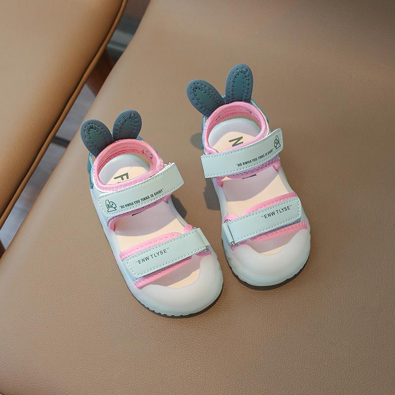 Детские Сандалии 2-12 Лет Мультяшные Зеленовато-Розовые Мягкие Для Мальчиков и Девочек Пляжные Обувь Повседневная Нескользящая Детская Малыш Спортивные Сандалии