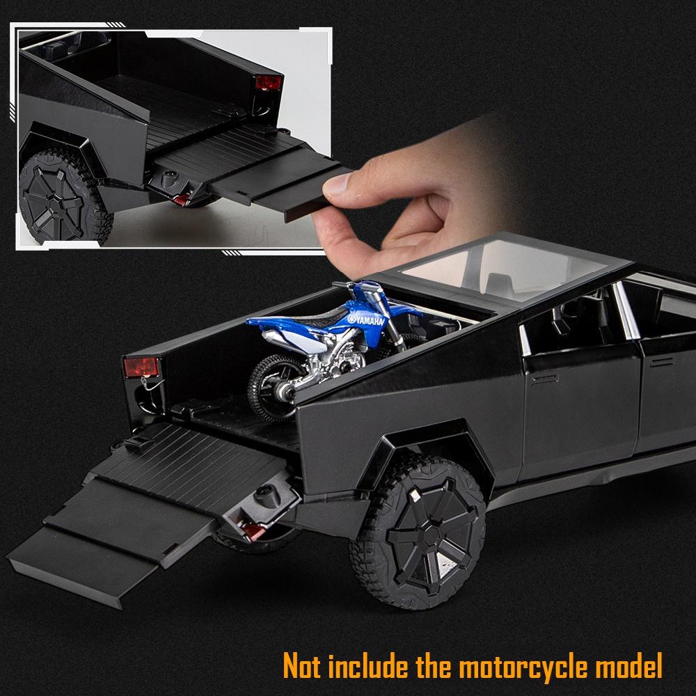 Масштабная литая модель игрушечного автомобиля для Tesla Cybertruck EV, звуковой свет, обратная мощность