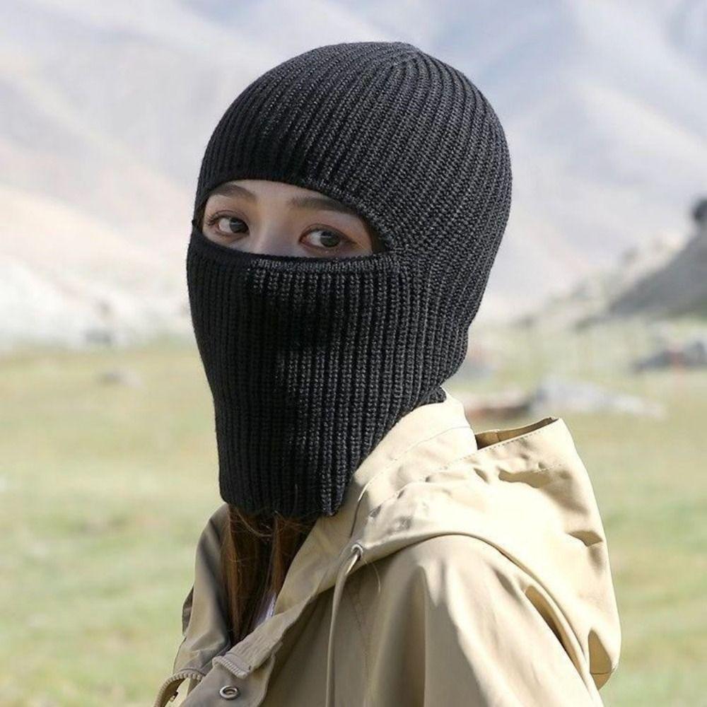 Full Face Ski Warm Knitted Balaclava Hats Bonnet 2 in1 Mask Beanies Hats Outdoor