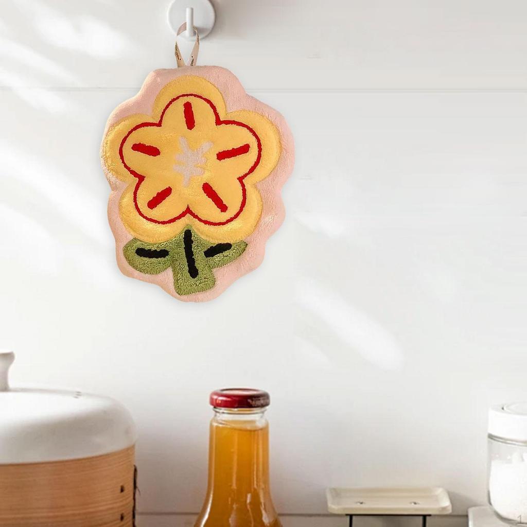 Полотенце для рук из кораллового флиса с петлей для уборки, небольшие многоразовые полотенца