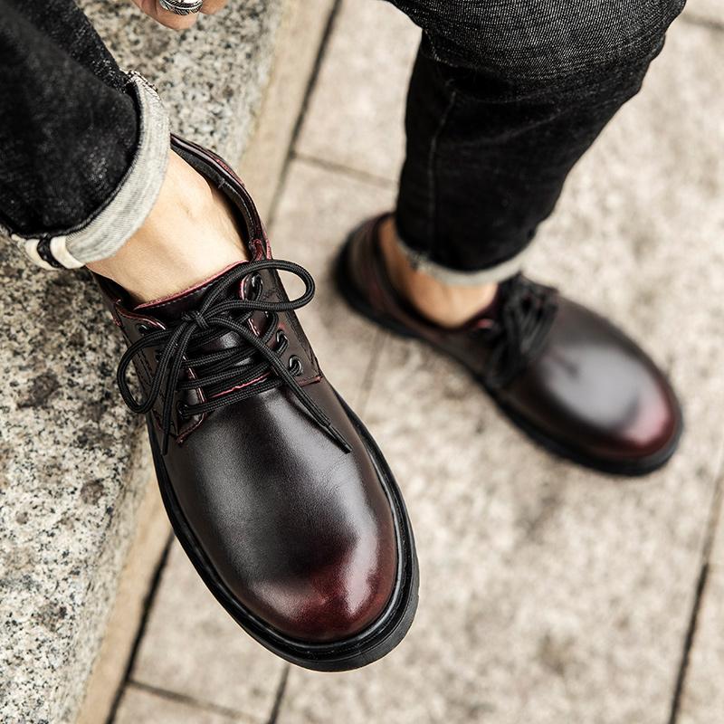 Абсолютно новые британские стильные роскошные уличные брендовые туфли-оксфорды с толстой подошвой, мужские защитные туфли на шнуровке с подошвой из говяжьих сухожилий, рабочая обувь