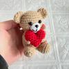 New Handmade Knitted Positive Energy Bear Doll With Card Home Room Decoration Funny Crochet Heart Bear Ornament Christmas Gifts