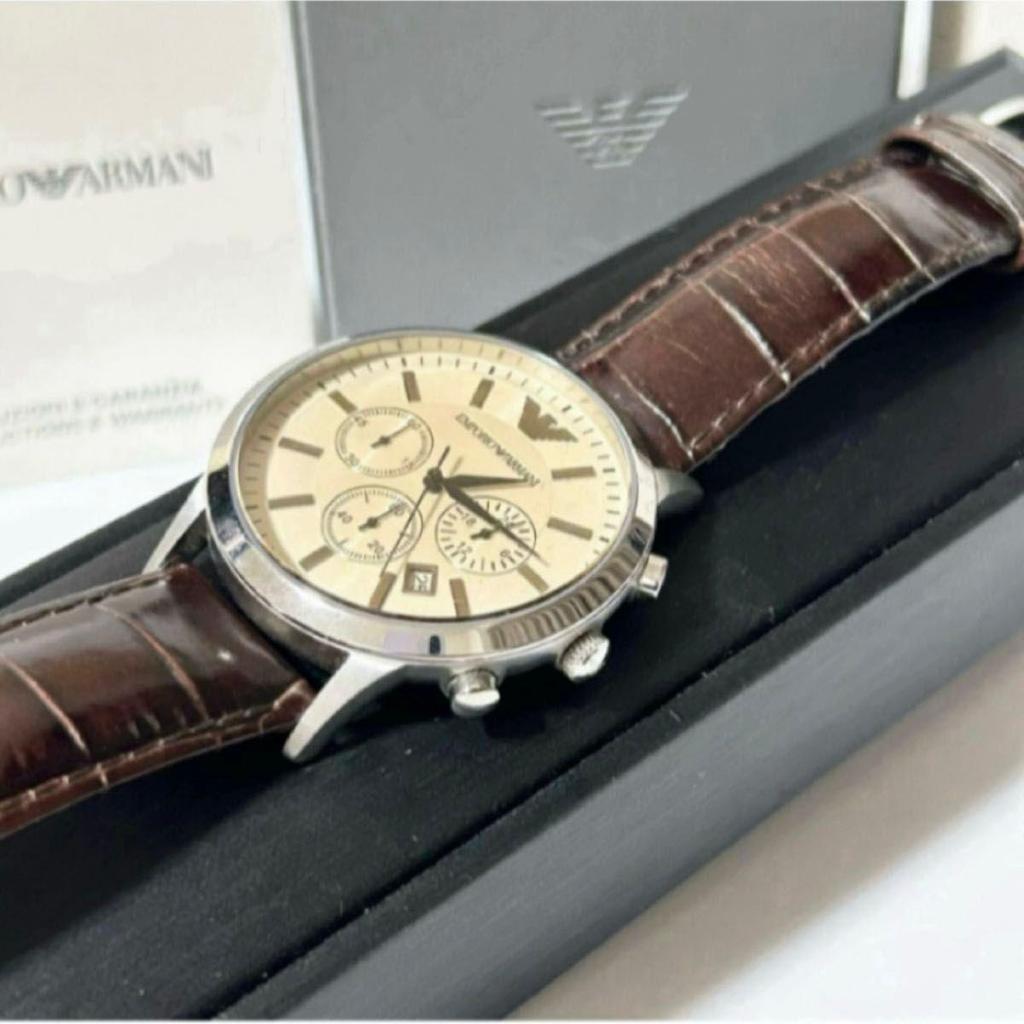 Б/у мужские часы EMPORIO ARMANI Armani AR-2433 QZ хронограф работоспособность подтверждена