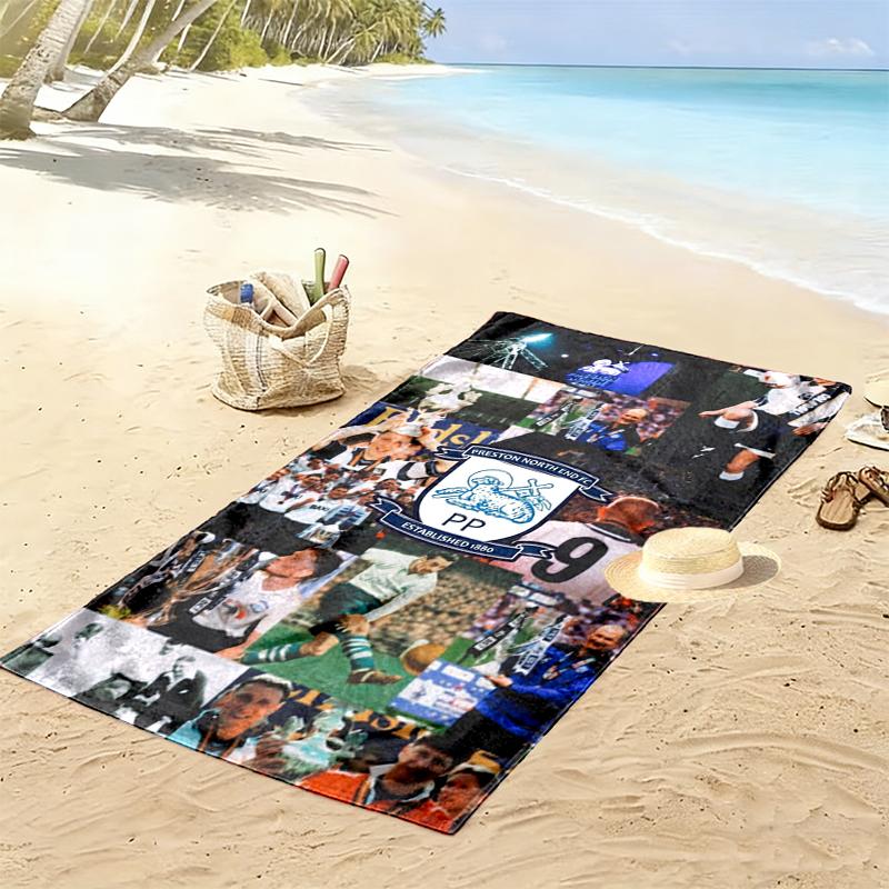 Preston North End Fc Print Beach Towel, Large Soft Quick Dry Towel for Beach Camping Swimming