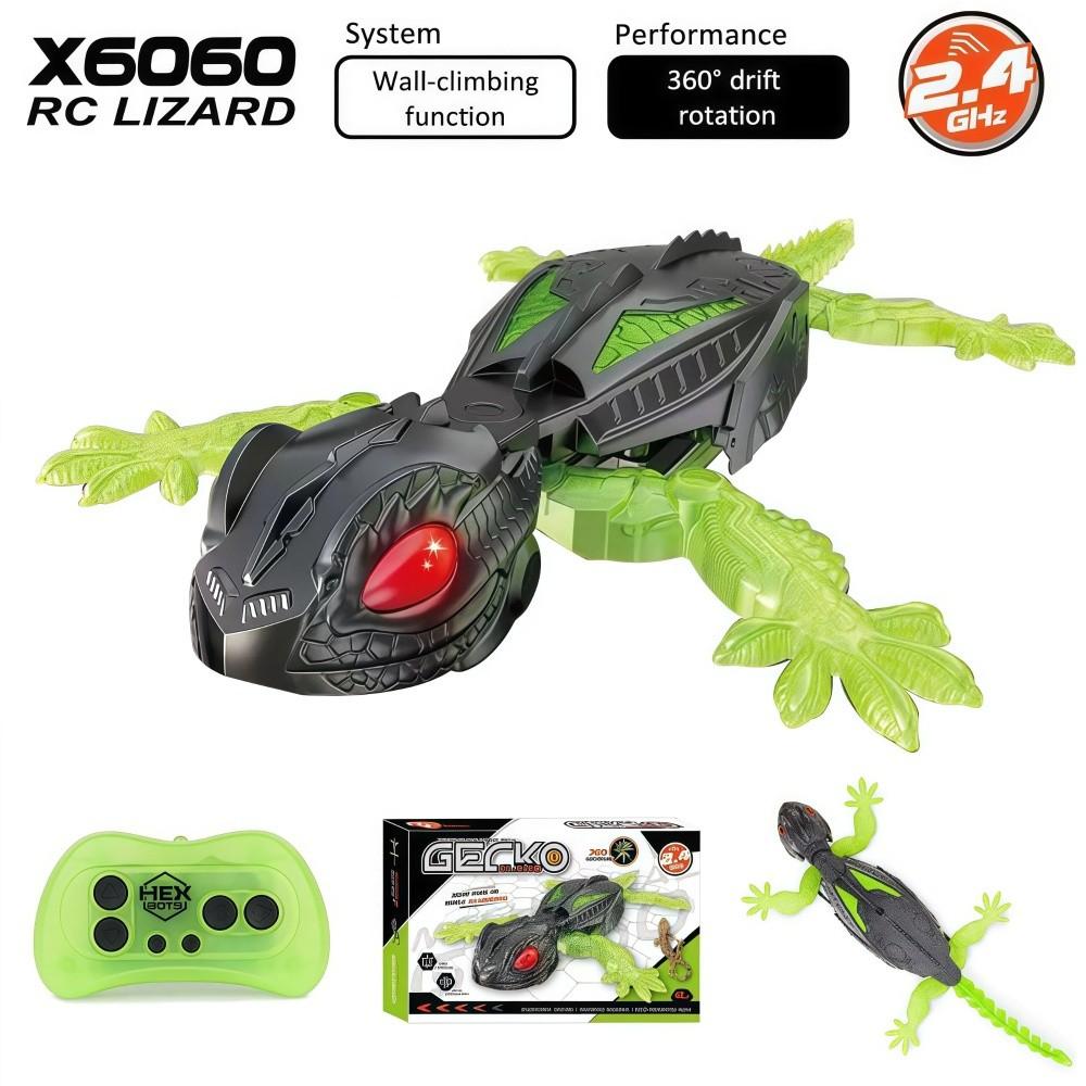 Перезаряжаемая Настенная RC Ящерица Игрушка Пульт Дистанционного Управления Со Светодиодными Глазами Робот-Геккон Скалолаз Игрушка Реалистичная