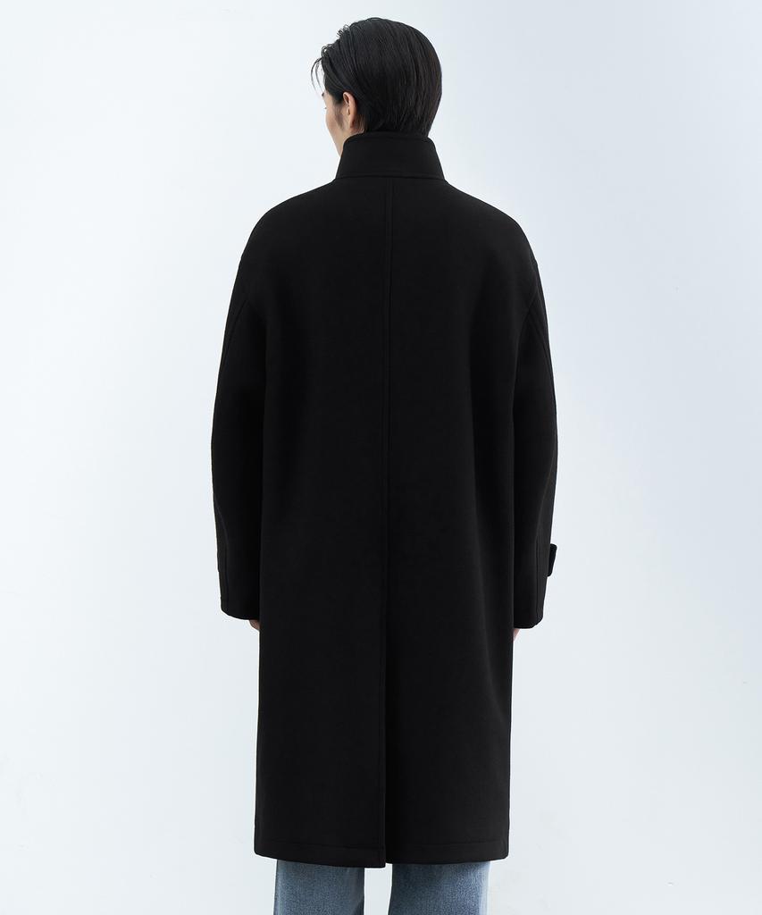Musinsa Standard Wool Blend Oversized High-Neck Coat [Black]