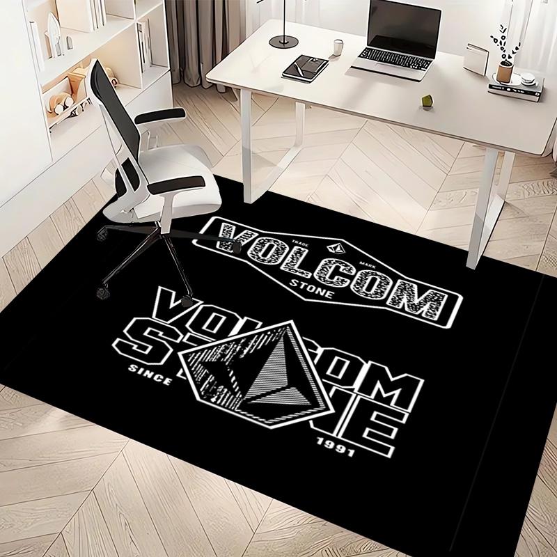 1pc V-VOLCOM LOGO3 Print Area Rug - Soft, Washable Non-Slip Indoor Mat, Living Room, Home Office Decorative Rug,Office Decorative