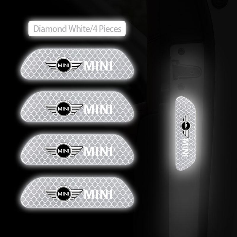 4Pcs Car Door Safety Warning Sticker Reflective Mark Decal For BMW Mini Works Cooper F54 F55 F56 F57 F60 R50 R52 R53 R55 R56 R57
