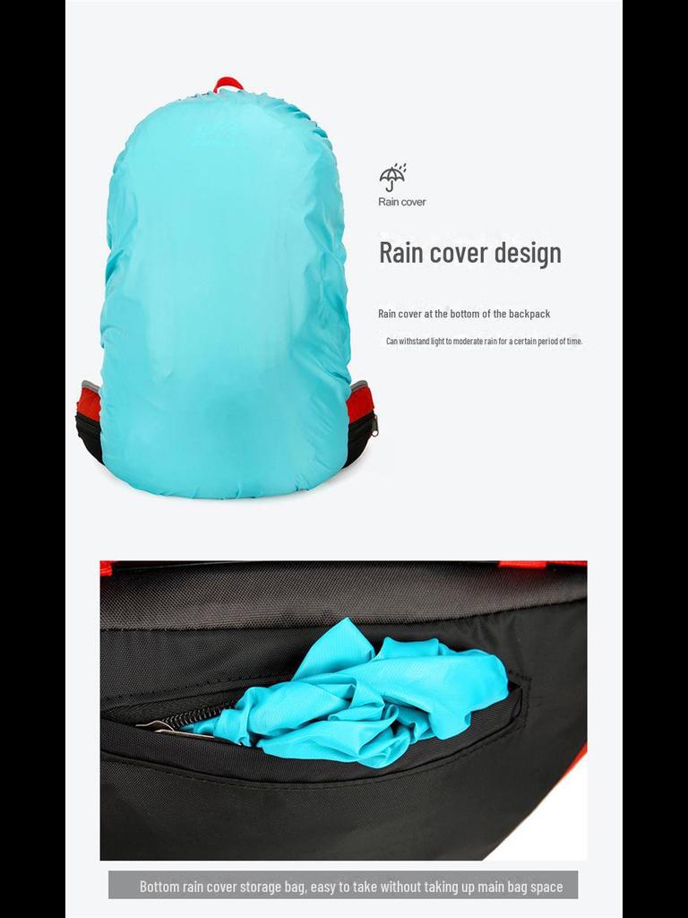 Водонепроницаемый рюкзак для походов и кемпинга на открытом воздухе объемом 40 л с дождевиком и встроенной подставкой