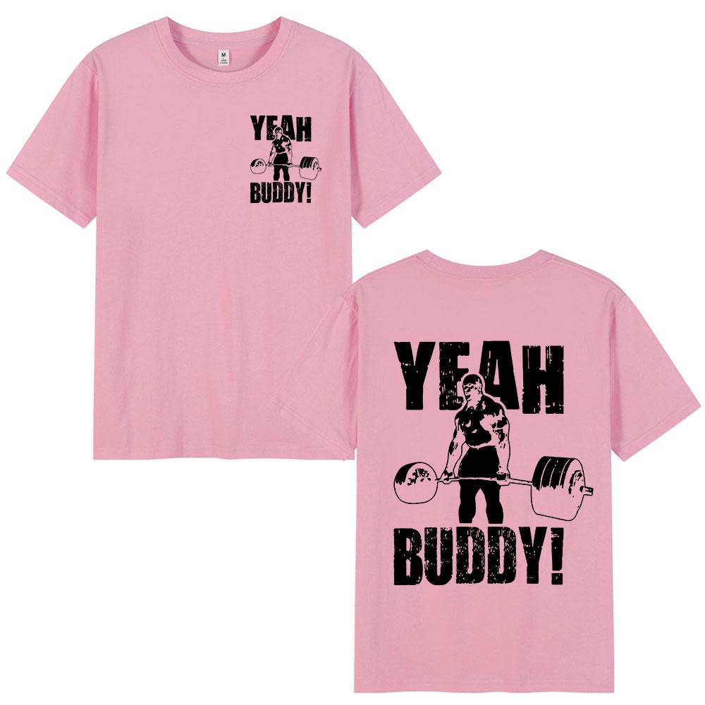 Ронни Колеман Мужская футболка Yeah Buddy Тренажерный зал Легкая детская футболка Мужская одежда Круглый вырез Хлопок Футболки с коротким рукавом Уличная одежда