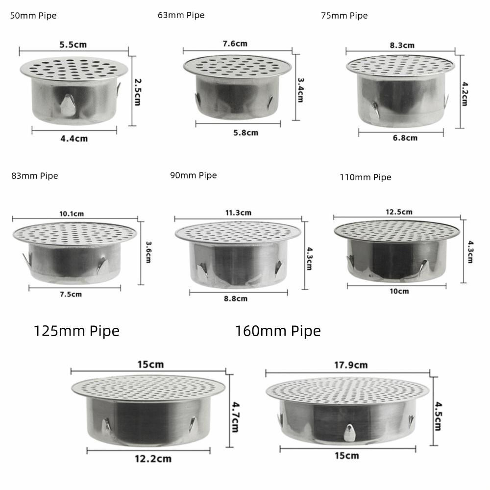 Round Hole Gutter Guard Net SUS 304 Stainless Steel Stainless Steel Drain Cover Bathroom Floor