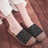 Fashion Women Linen Flat Slippers Casual Slides Women Sandals Indoor Shoes Linen Slippers