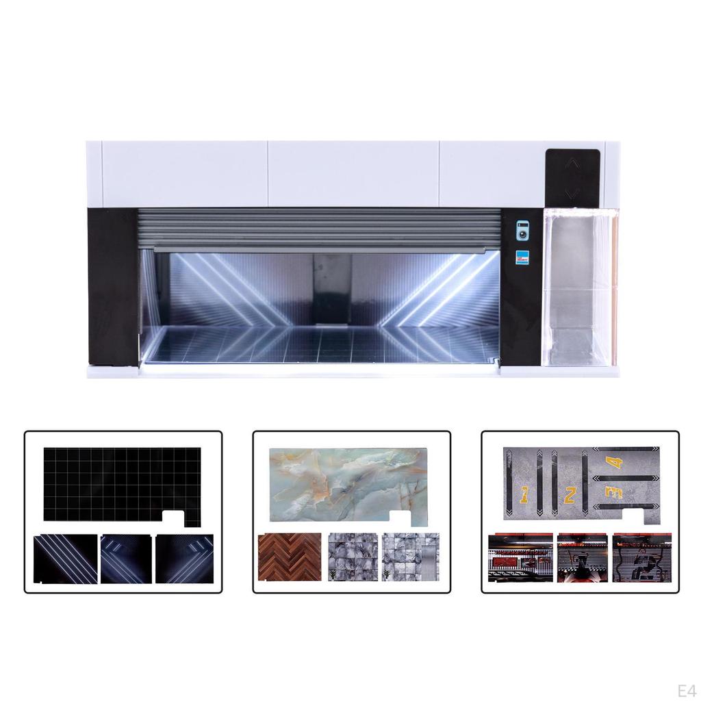 1/64 Car Diorama Display Case Lighted Diecast Vehicle Collector's Garage for Layout