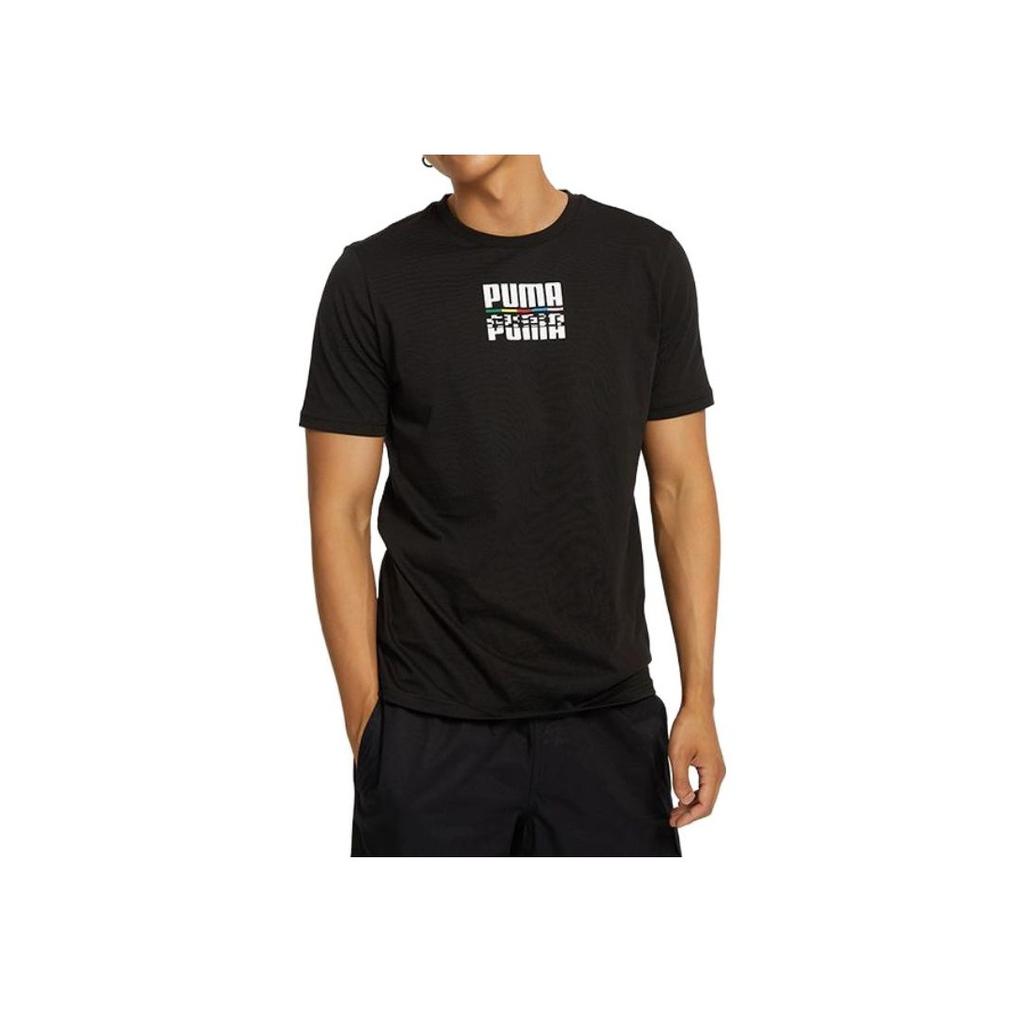 Puma Повседневная футболка с коротким рукавом и круглым вырезом, мужские топы, черная 855977-01