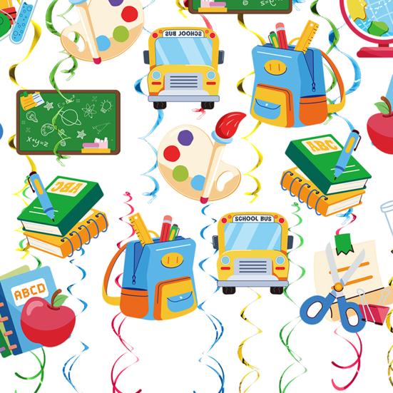 Подвесные завитки для украшения «Назад в школу», украшение потолка в классе, спиральный подвесной вихрь для вечеринки в школьном офисе