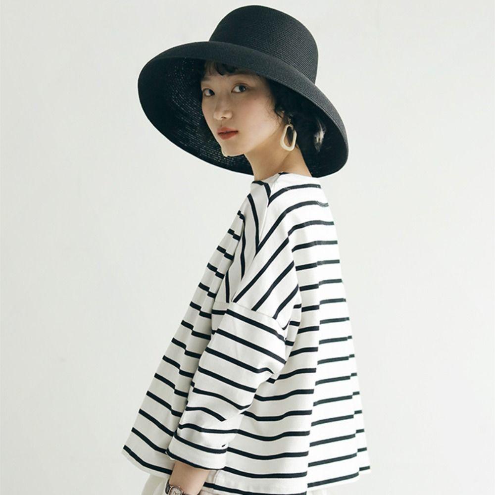 Wide Brim Straw Hat Boho UV Protection Cap Fashion Weave Hat Travel