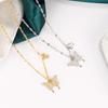 Ladies Elegant Crystal Butterfly Pendant Necklace