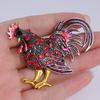 New Popular Big Rooster Color Crystal Rhinestone Brooch Brooch Brooch for Women Fashion