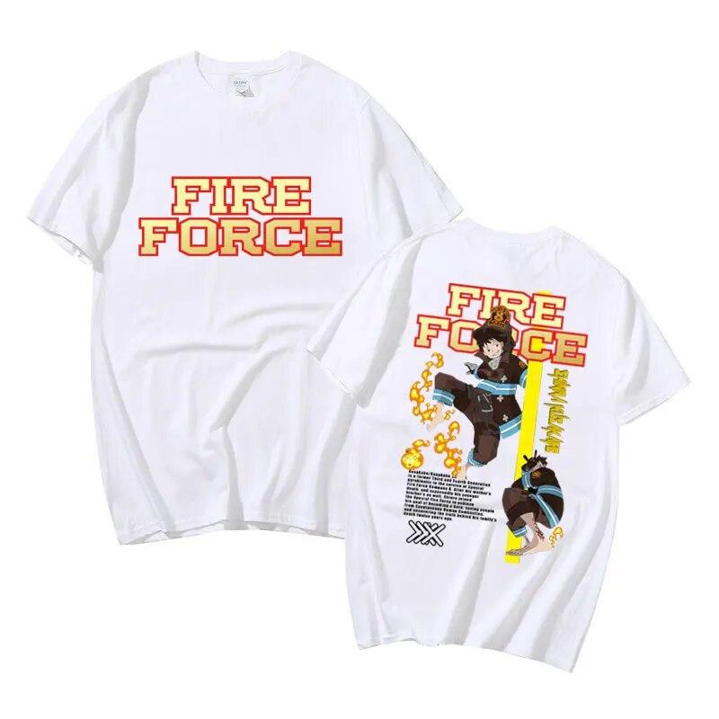 Аниме Fire Force футболка унисекс винтажная уличная одежда унисексга Шинра Кусакабе футболка с принтом короткий рукав унисекс женские хлопковые модные футболки