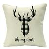 Festive Christmas Cushion Cover Featuring Adorable Reindeer And Snowflakes Design