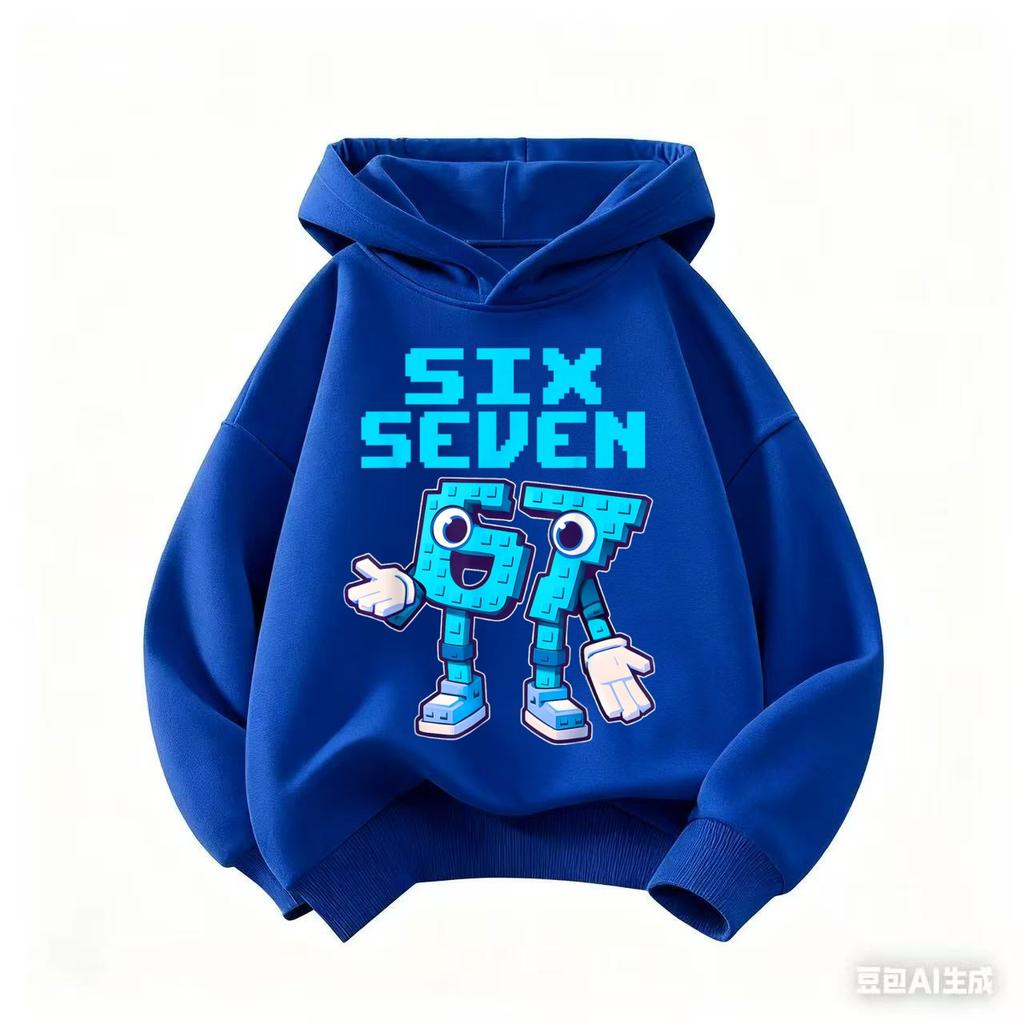 Популярная европейская и американская удобная хлопковая толстовка SIX SEVEN с принтом, классический стиль, для детей, мальчиков, девочек, пуловер, зима
