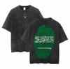 Saudi National Day T-shirt Clothing Short Sleeve Tops Eid Al-Fitr Tshirt Washed T Shirts Summer Tees Casual Top Tees