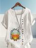 Women's Fashion Letter Butterfly Print Shot Sleeve T-shirt Loose Cotton Shirt Casual Loose Summer Blouse Tops Plus Size