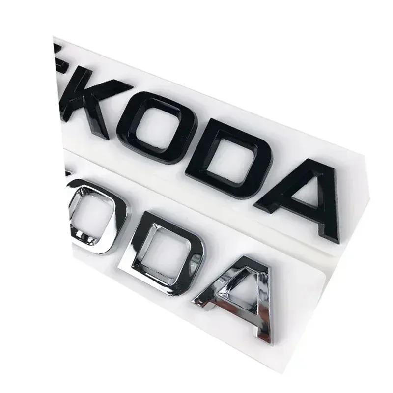 JIYQ3 ABS Letter Emblem Sticker for Skoda RS Fabia Yeti Superb Octavia Kodiaq Karoq Tour Rapid Car Rear Trunk Badge Auto Accessories