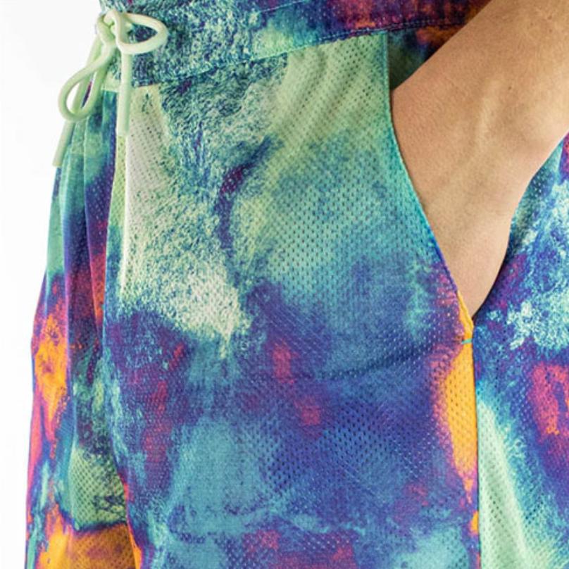 adidas Оригинальные повседневные спортивные шорты с логотипом Tie-Dye и шнурком, мужские брюки, разноцветные HT1653