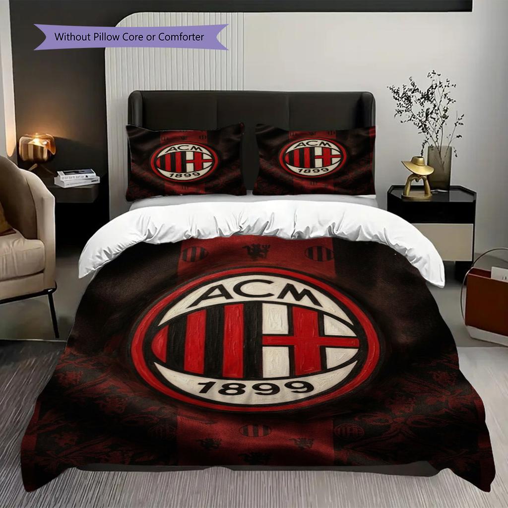 AC Milan Legacy: Glory Three-piece set (1 * duvet cover + 2 * pillowcase, without core) Bedding set Duvet cover and pillowcase Soft and comfortable