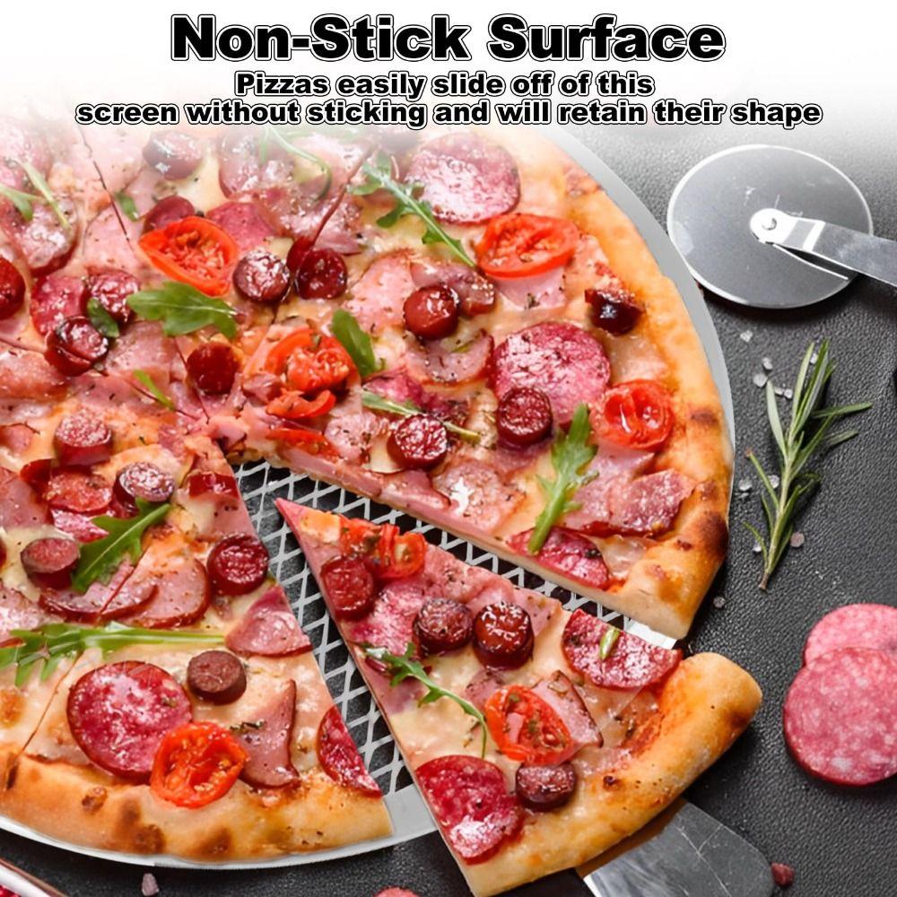 Reusable Pizza Pan Non Stick Bakeware Mesh Net Barbecue Grate  Oven Baking