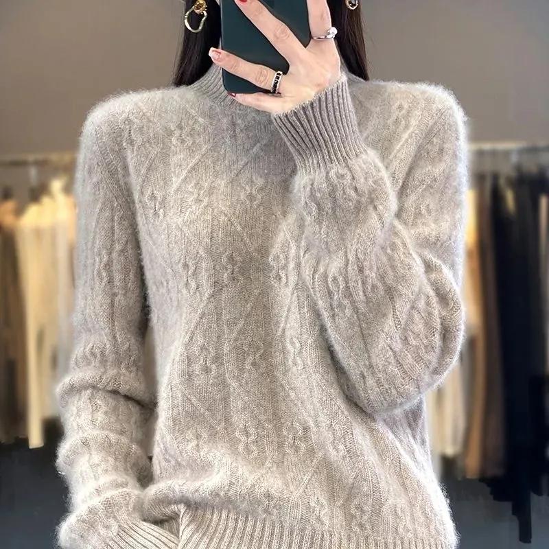Spring Autumn Winter Knitwear Women Sweaters Fashion Casual Warm Knit Cable Jumper Female Turtleneck Sweater