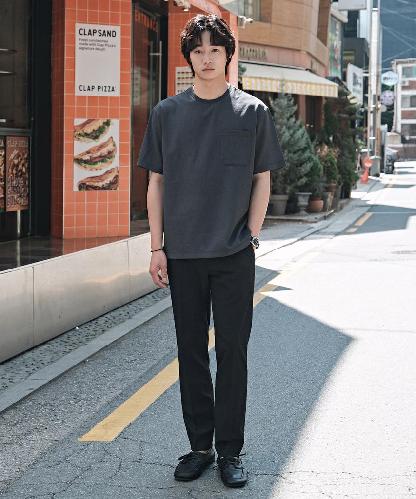 STCO Imported Polyester Full Elastic Waist Tapered Pants_Black (Tapered Fit)_Spaxb34Tsb