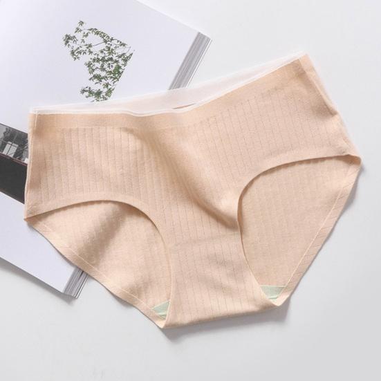Trendy Lady Panties One-Piece Type Daily Wear Female Sweat-absorbing Close Fit Briefs Panties for Living Room