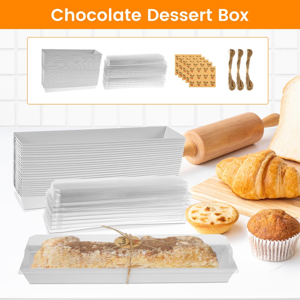 25/50Pcs Paper Charcuterie Boxes for Home Shop Waterproof Oil Resistant Bakery Boxes Good Sealing Multipurpose Sandwich Boxes