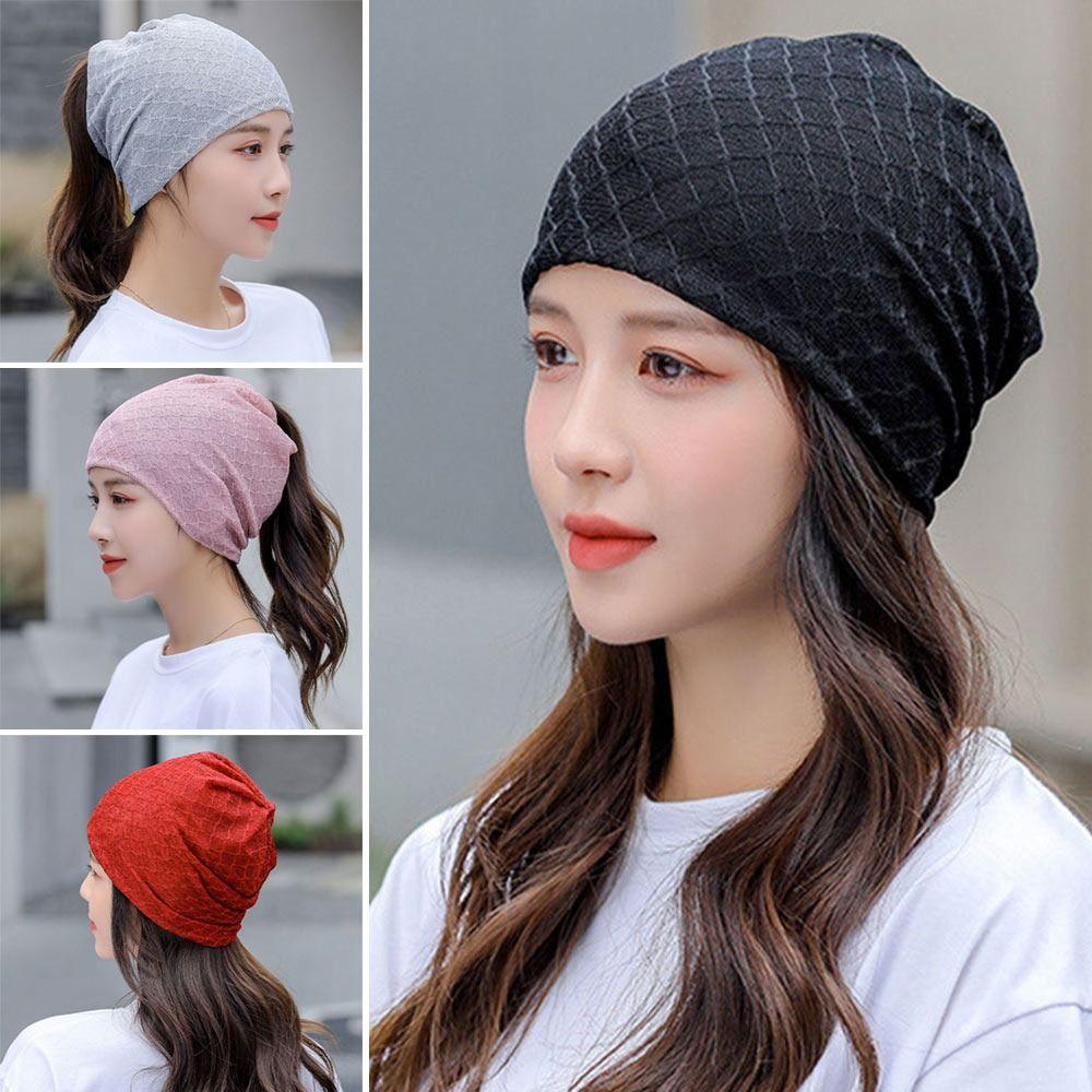 Шапка-бини в стиле хип-поп, шарф, дышащая вязаная шапка, сетчатая кепка от солнца для женщин